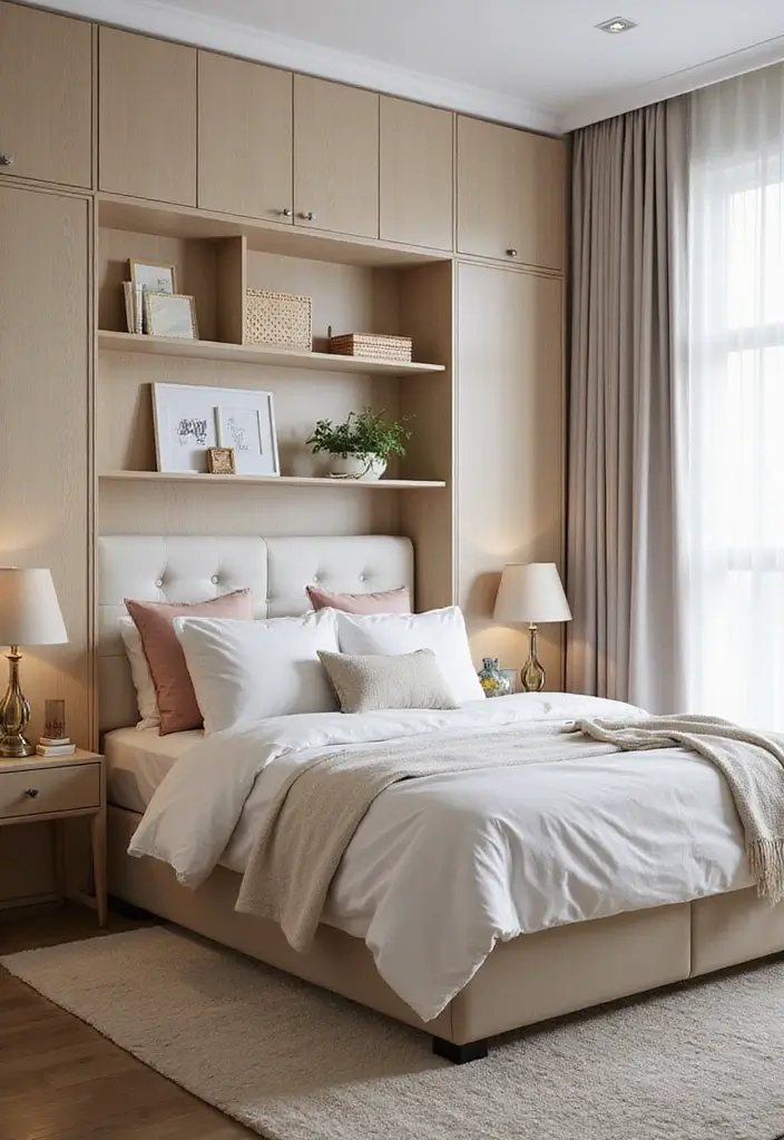 26 Apartment Bedroom Ideas for Couples That Spark Romance - 7. Smart Storage Solutions