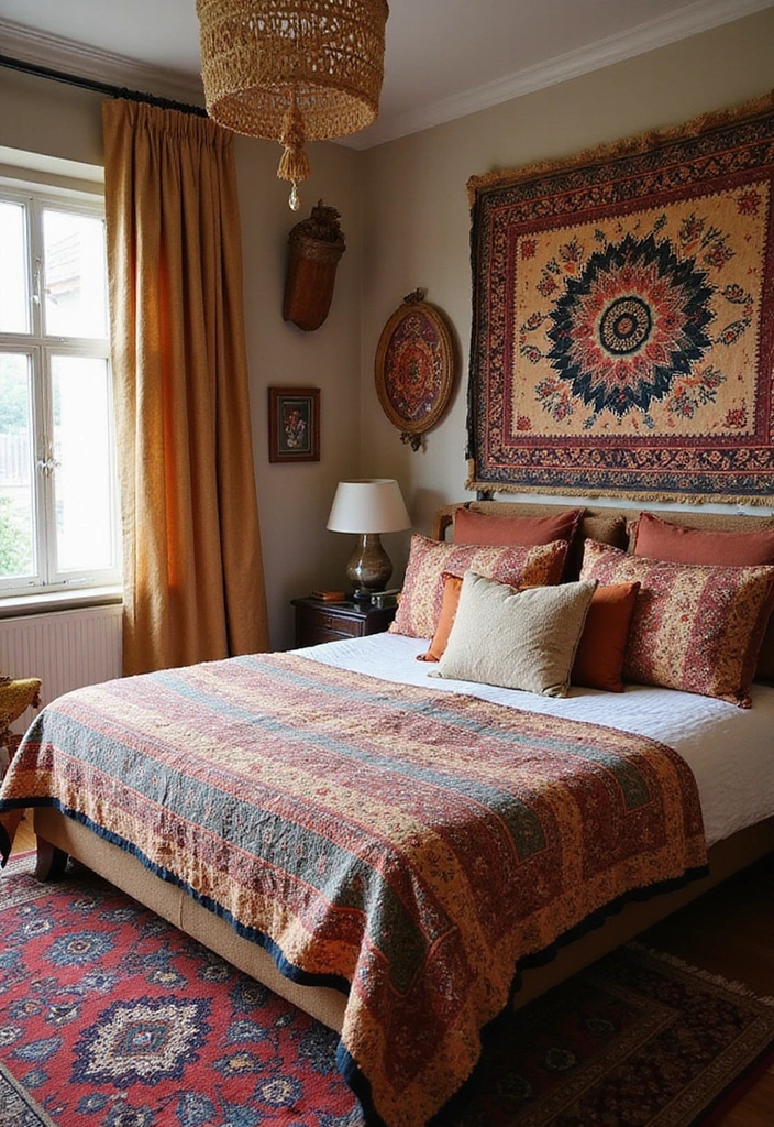 26 Teen Boho Bedroom Ideas That Feel Trendy and Creative - 18. Ethnic Prints and Fabrics
