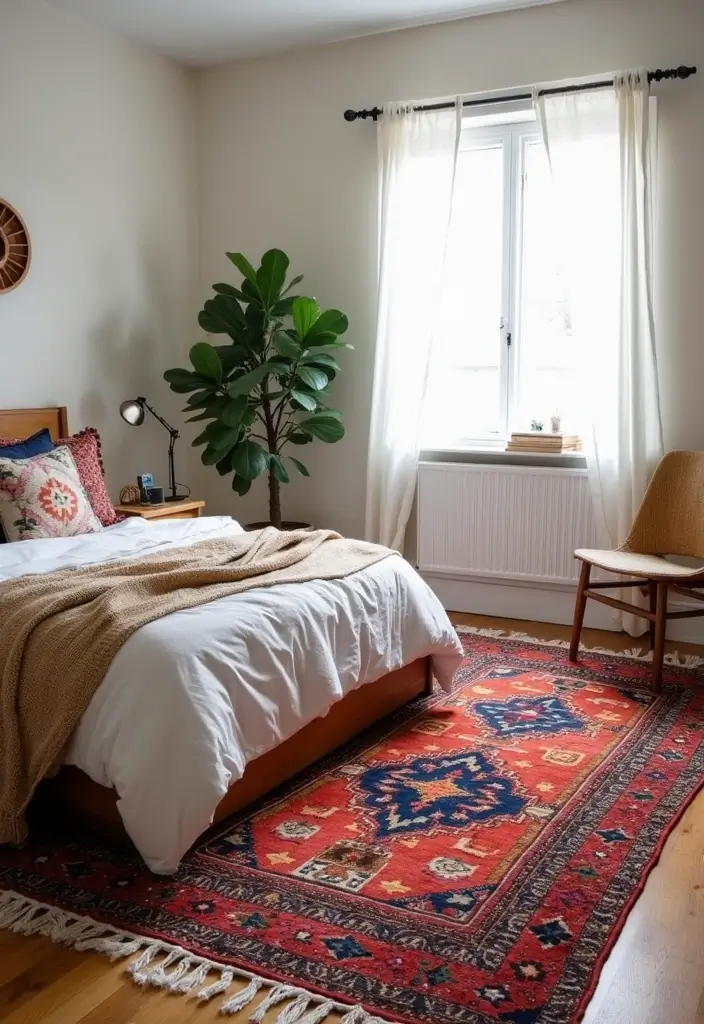 26 Teen Boho Bedroom Ideas That Feel Trendy and Creative - 2. Colorful Rugs