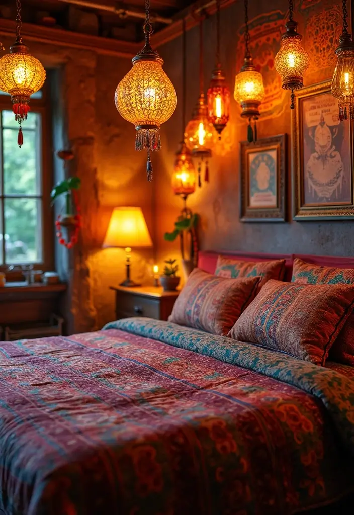 26 Teen Boho Bedroom Ideas That Feel Trendy and Creative - 22. Whimsical Lighting Fixtures