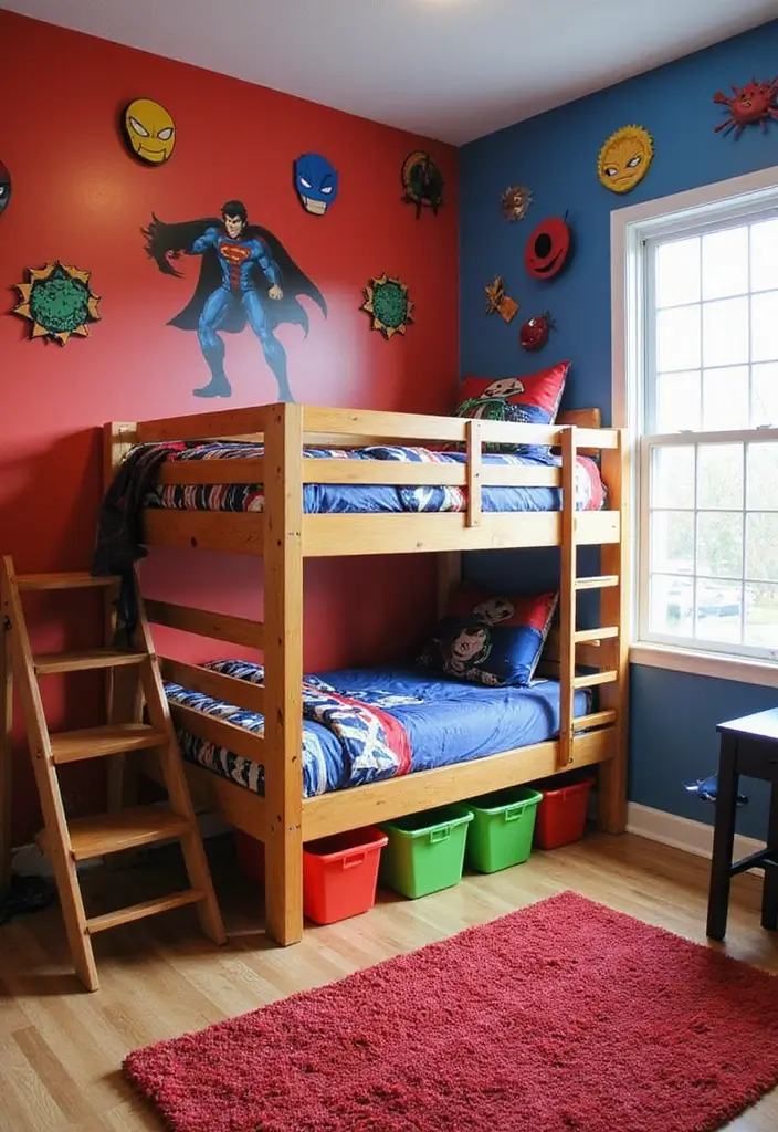 27 Boys Bedroom Ideas Small Space That Feel Cool & Functional - 1. Superhero Haven