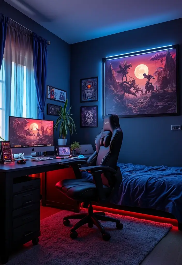 27 Boys Bedroom Ideas Small Space That Feel Cool & Functional - 26. Game On!