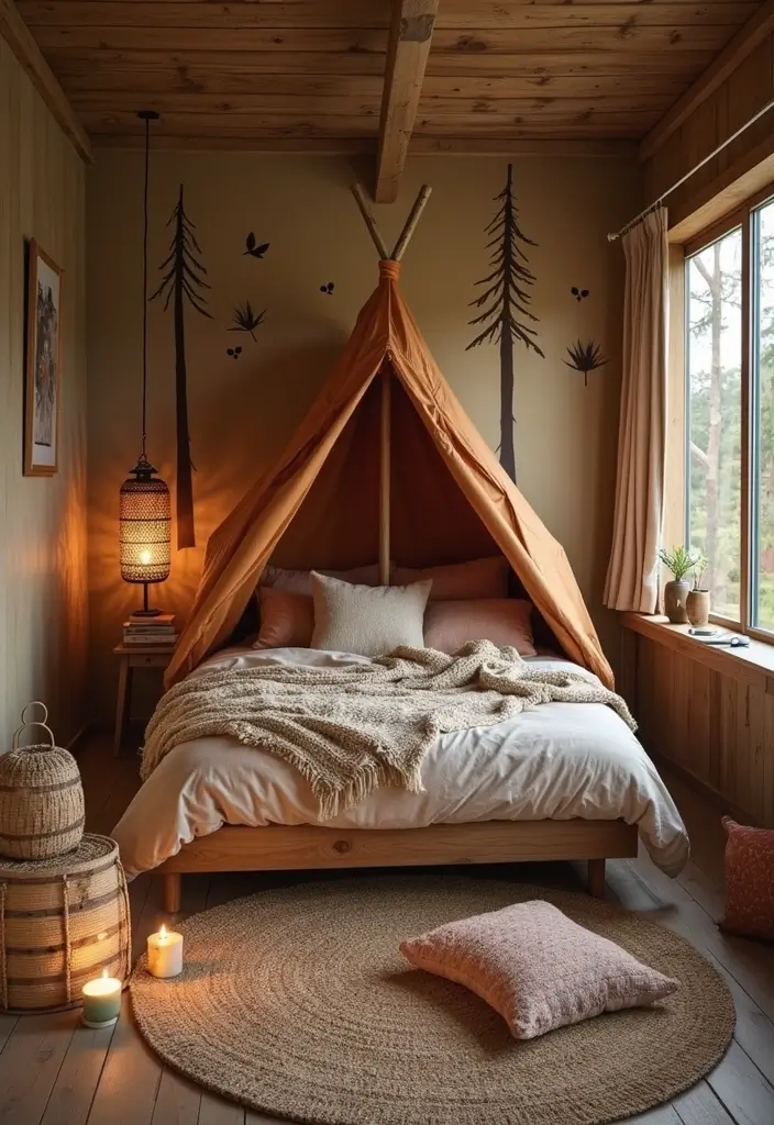 27 Boys Bedroom Ideas Small Space That Feel Cool & Functional - 7. Adventure Awaits with Camping Vibes