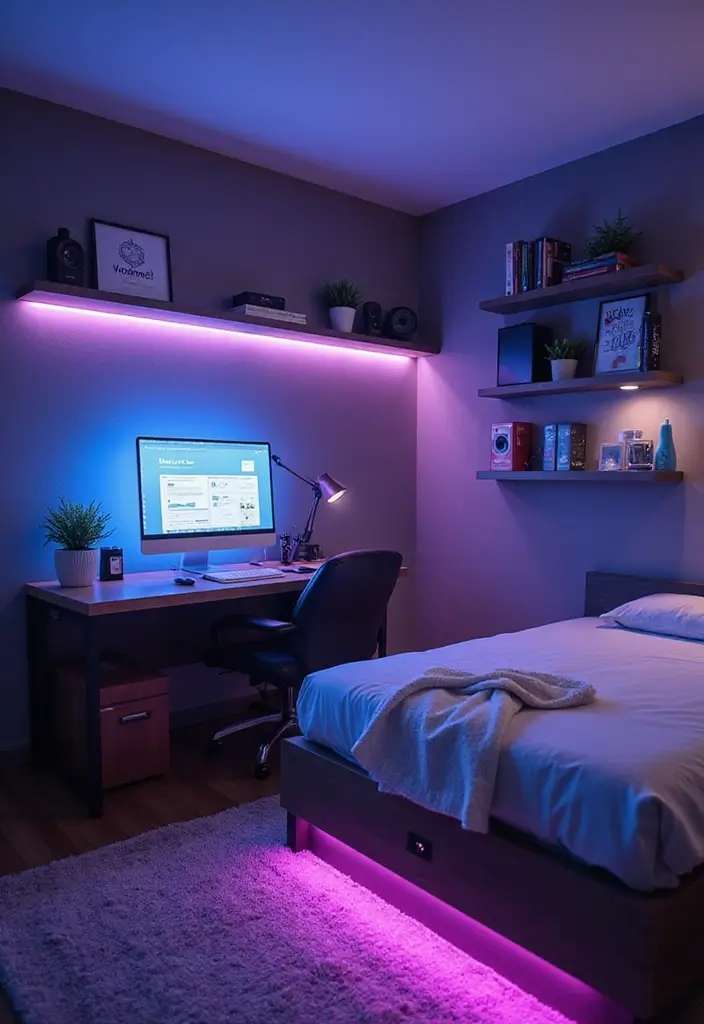 27 Boys Bedroom Ideas Small Space That Feel Cool & Functional - 8. Tech-Lover’s Hideaway