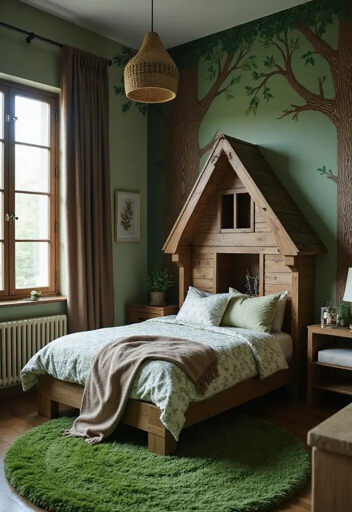 27 Boys Bedroom Ideas Small Space That Feel Cool & Functional - 9. Fantasy Forest Retreat