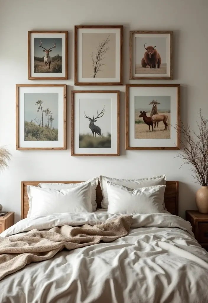 27 Country Rustic Bedroom Ideas That Blend Nature & Comfort - 12. Rustic Wall Art