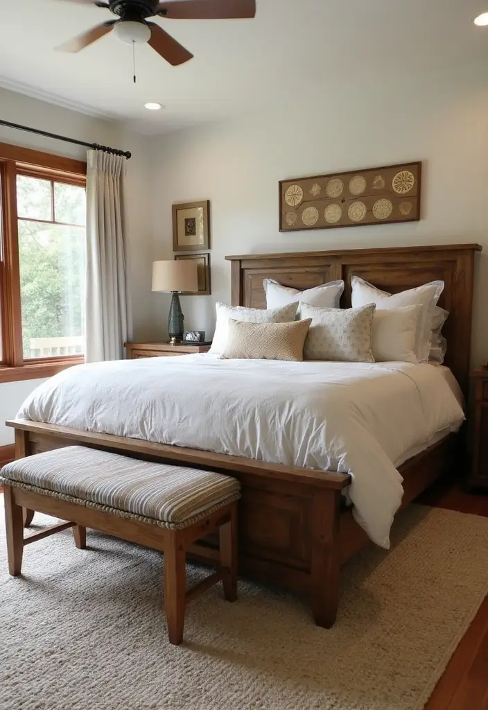 27 Country Rustic Bedroom Ideas That Blend Nature & Comfort - 13. Farmhouse Bed Frames