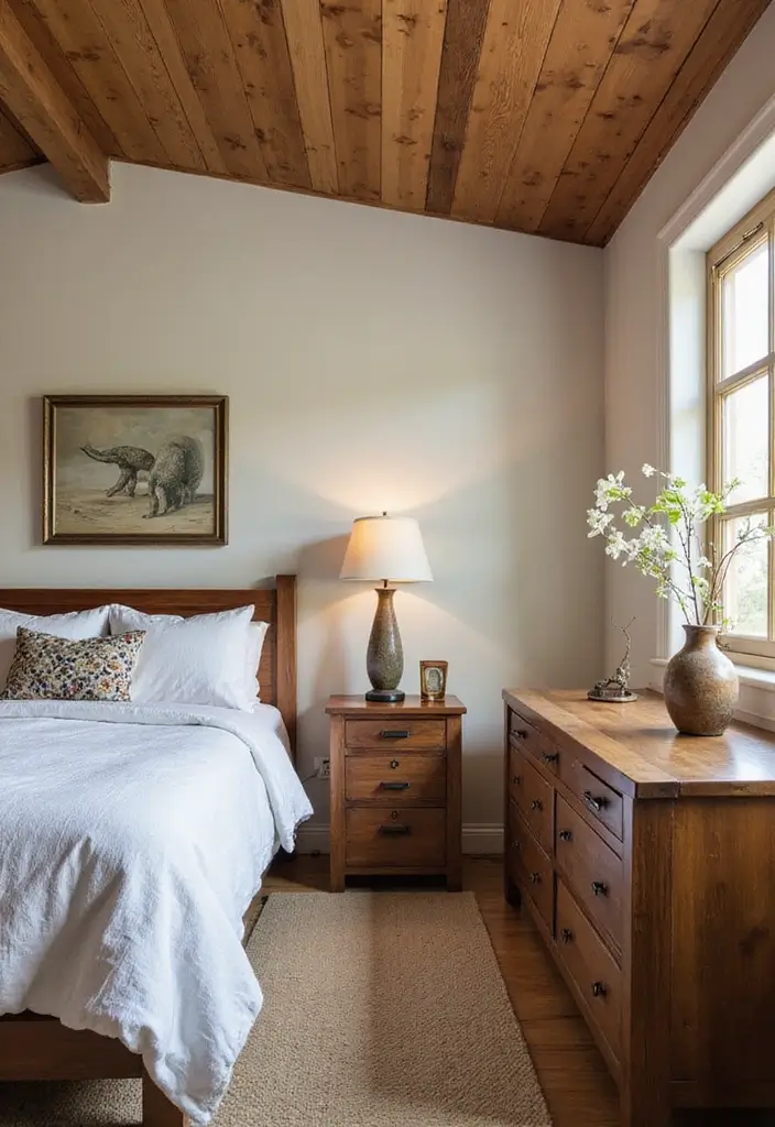 27 Country Rustic Bedroom Ideas That Blend Nature & Comfort - 15. Handcrafted Furniture