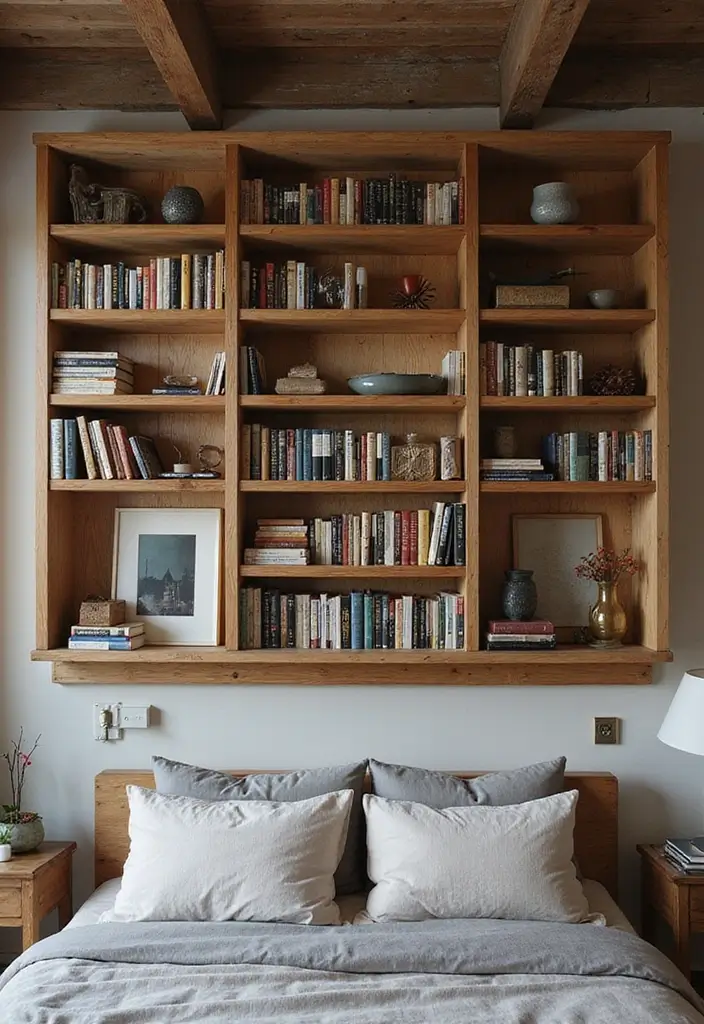 27 Country Rustic Bedroom Ideas That Blend Nature & Comfort - 21. Open Shelving