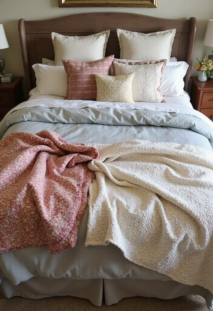 27 Country Rustic Bedroom Ideas That Blend Nature & Comfort - 3. Cozy Layering