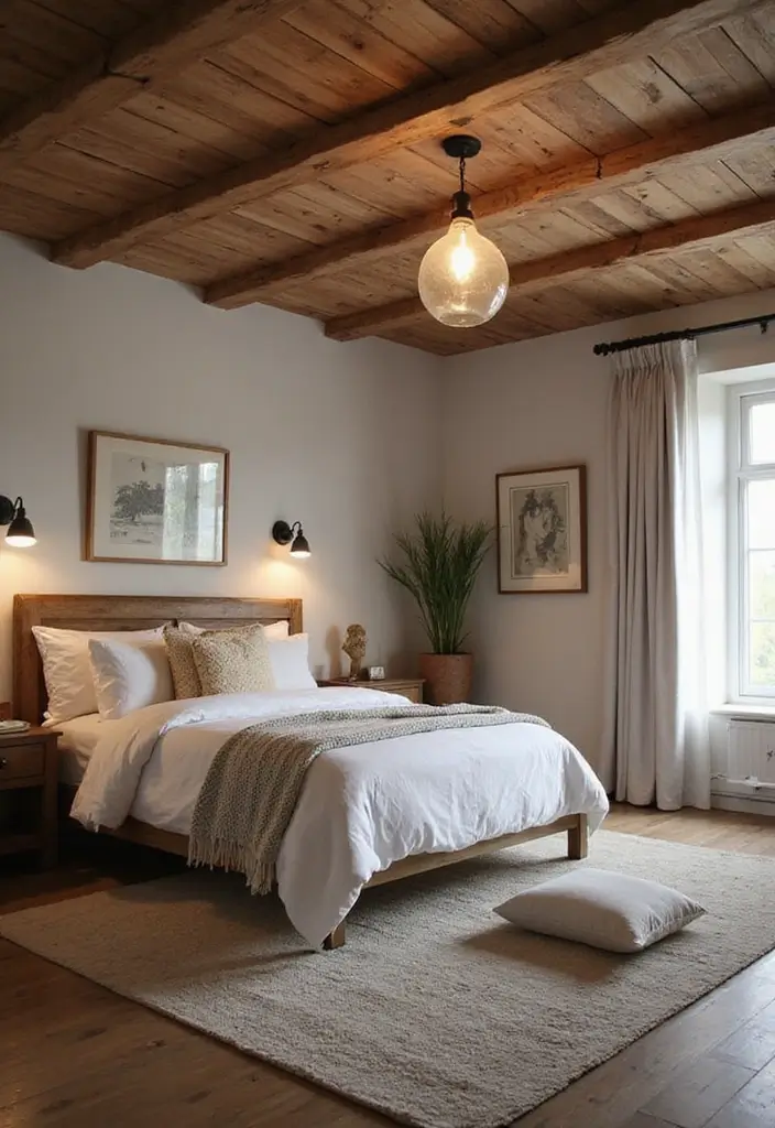 27 Farmhouse Bedroom Decor Ideas That Feel Fresh and Country Chic - 21. Rustic Lighting Fixtures