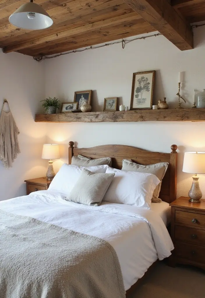 27 Farmhouse Bedroom Decor Ideas That Feel Fresh and Country Chic - 4. Rustic Wooden Accents