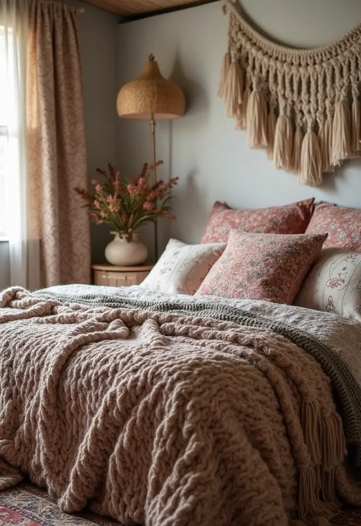 28 Boho Style Bedroom Ideas That Feel Effortless and Free-Spirited - 1. Layered Textures