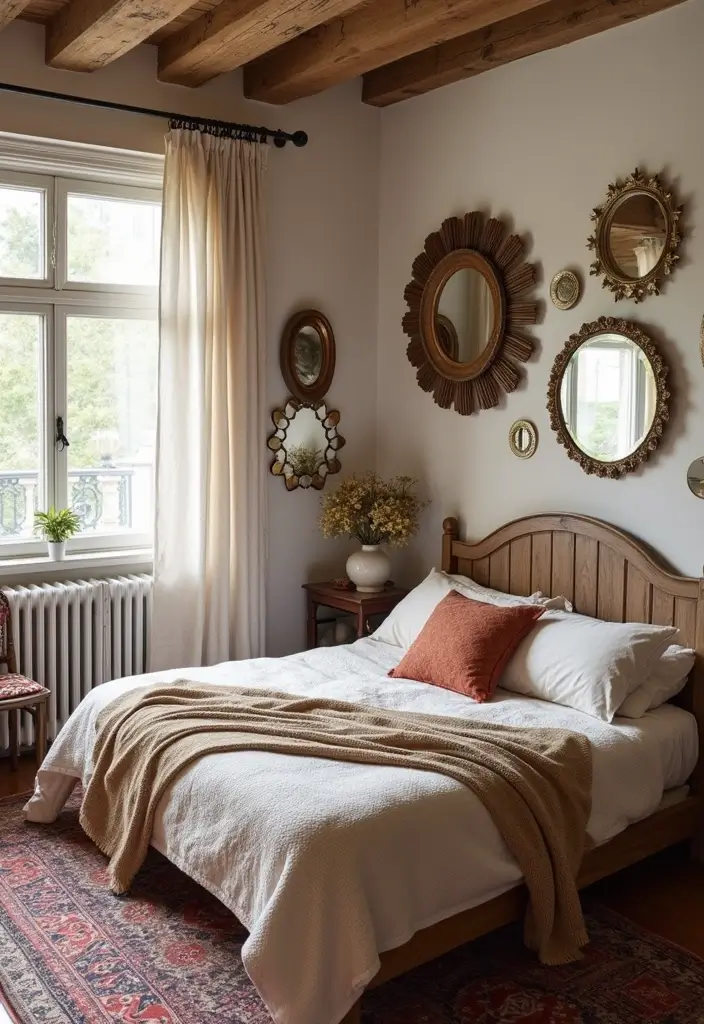 28 Boho Style Bedroom Ideas That Feel Effortless and Free-Spirited - 16. Use of Mirrors