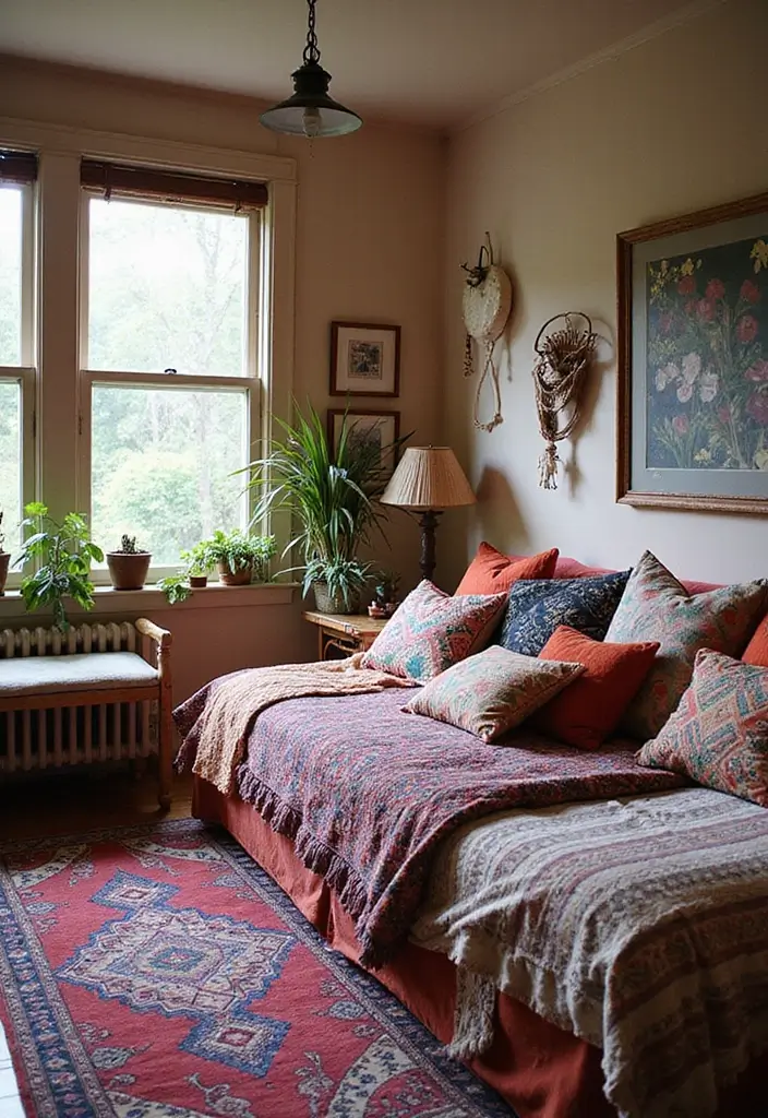 28 Boho Style Bedroom Ideas That Feel Effortless and Free-Spirited - 18. Mixing Patterns