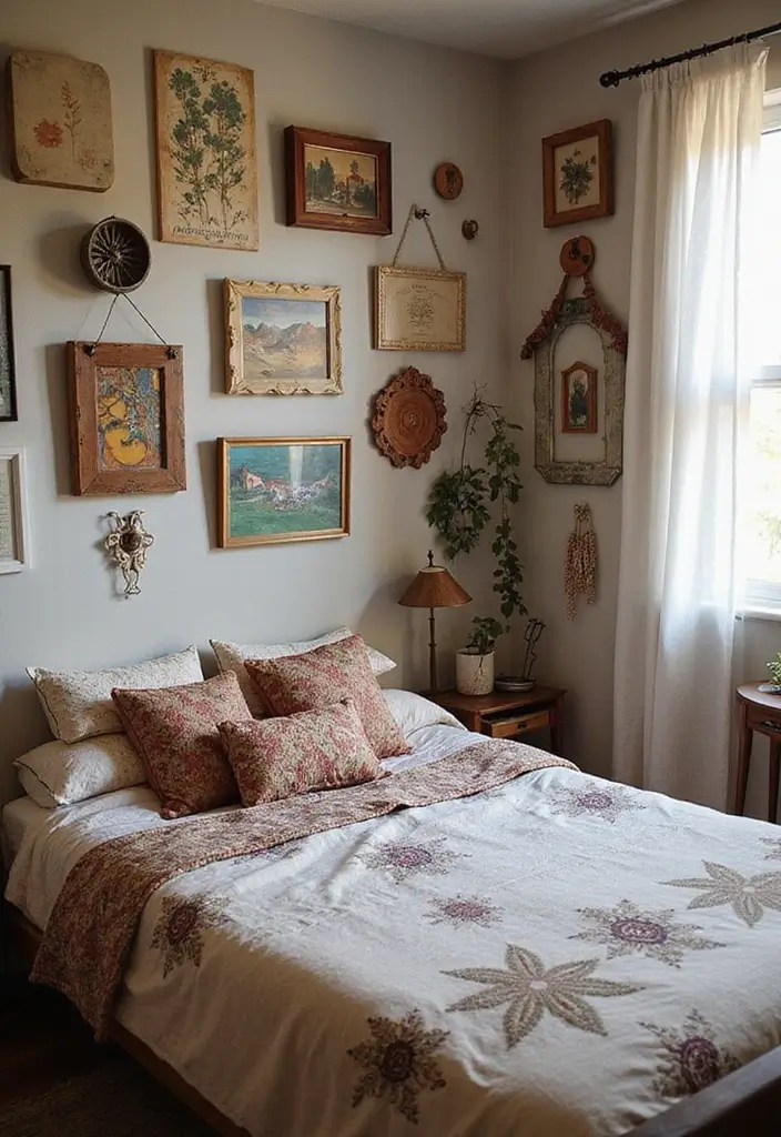 28 Boho Style Bedroom Ideas That Feel Effortless and Free-Spirited - 24. Artistic Touches