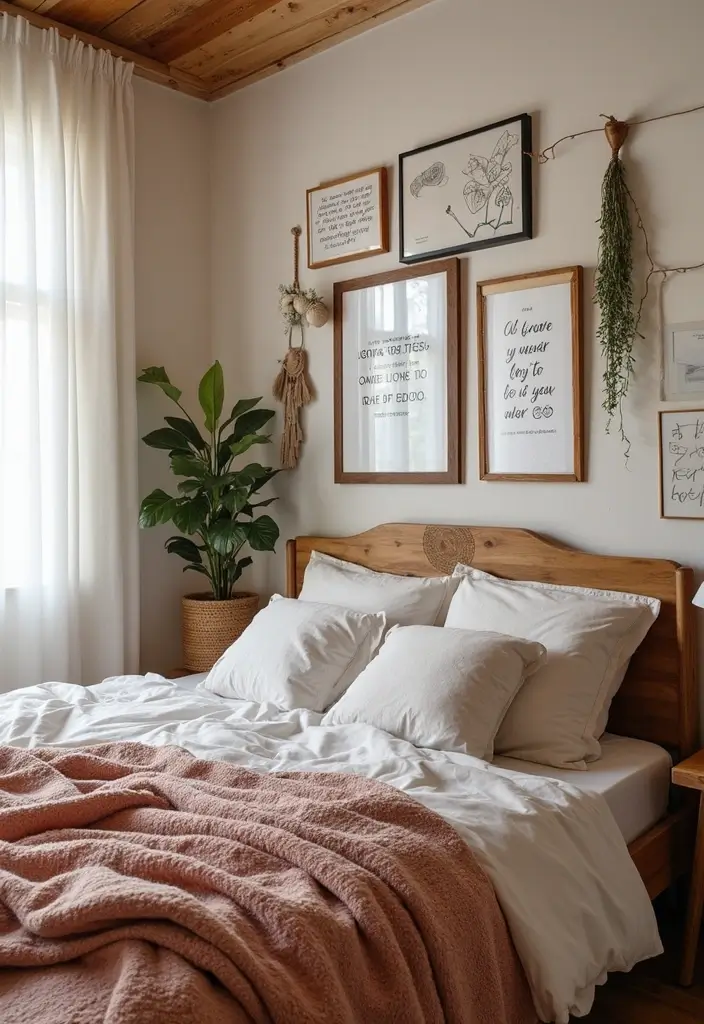 28 Boho Style Bedroom Ideas That Feel Effortless and Free-Spirited - 27. Inspirational Quotes