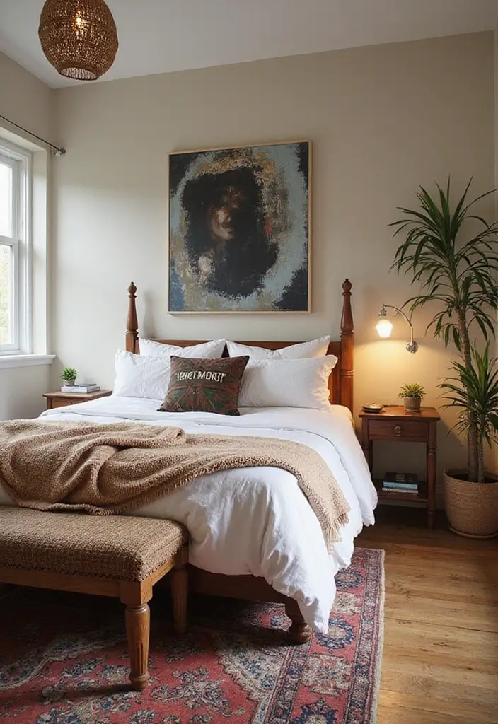 28 Boho Style Bedroom Ideas That Feel Effortless and Free-Spirited - 28. Create a Focal Point