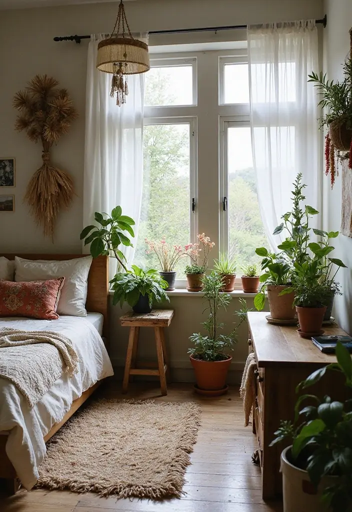 28 Boho Style Bedroom Ideas That Feel Effortless and Free-Spirited - 5. Natural Elements