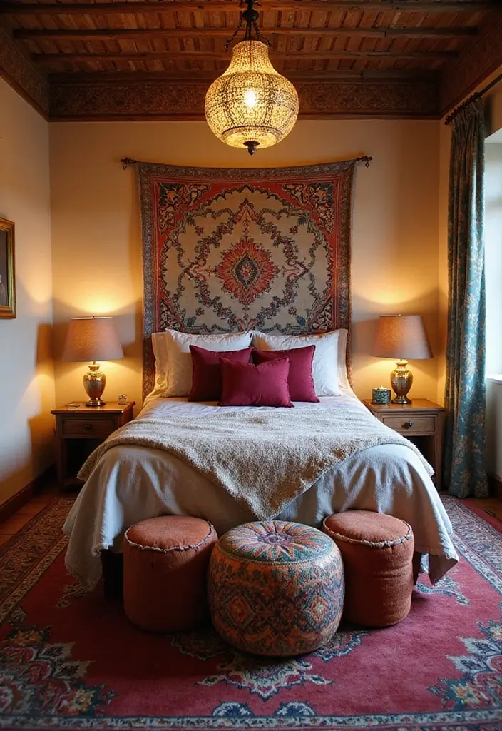 28 Boho Style Bedroom Ideas That Feel Effortless and Free-Spirited - 7. Moroccan Influences