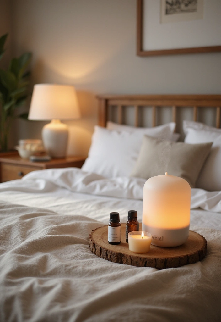 28 Modern Bedroom Interior Design Ideas That Feel Luxe & Serene - 25. Calm Aromatherapy