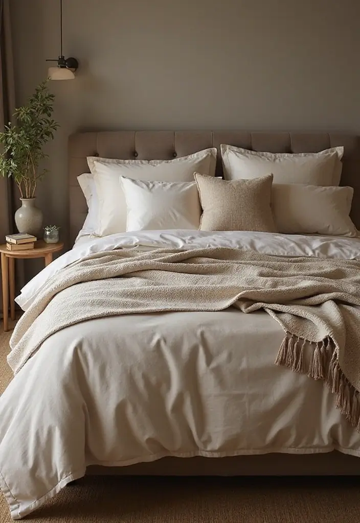 28 Modern Bedroom Interior Design Ideas That Feel Luxe & Serene - 9. Cozy Bedding