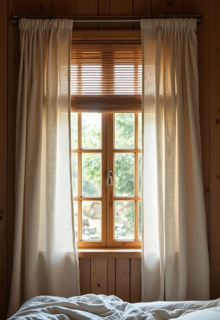 28 Rustic Brown Bedroom Ideas That Bring Natural Warmth - 10. Rustic Window Treatments