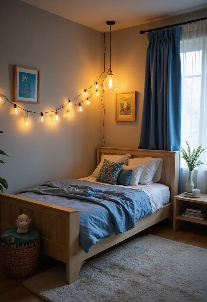 28 Small Kids Bedroom Ideas for Boys That Are Playful & Organized - 18. Creative Lighting Solutions