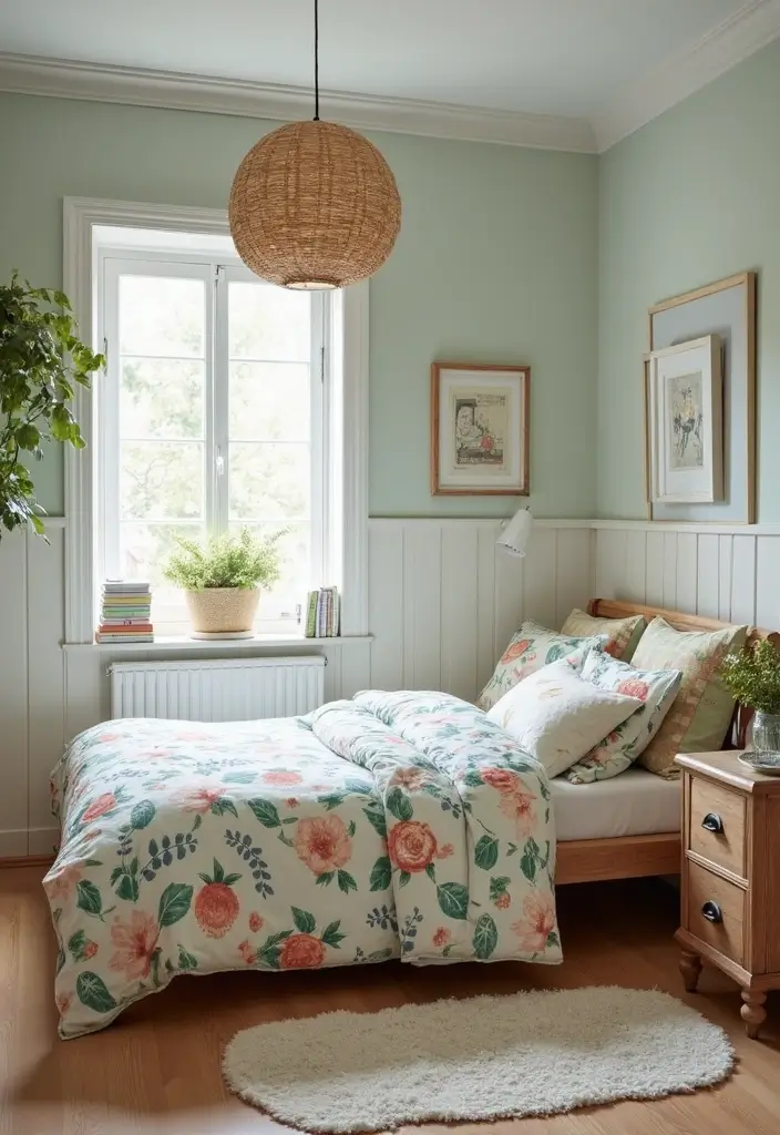 28 Small Kids Bedroom Ideas for Boys That Are Playful & Organized - 20. Garden Escape: Floral Accents