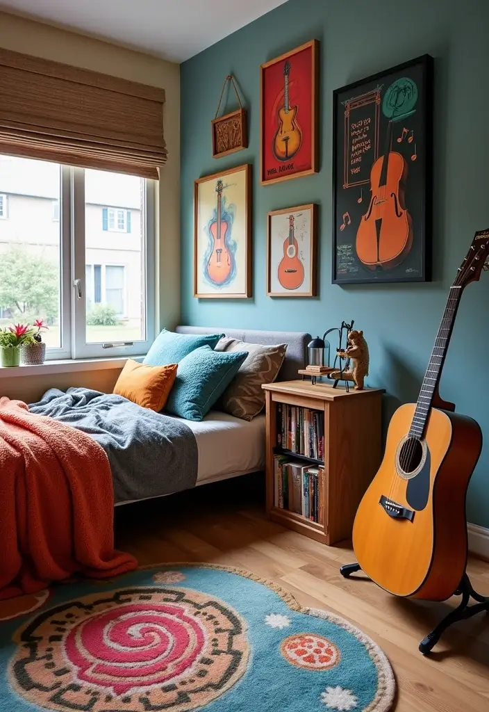 28 Small Kids Bedroom Ideas for Boys That Are Playful & Organized - 22. Music Lover's Corner