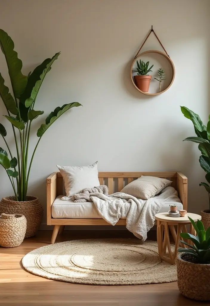28 Small Kids Bedroom Ideas for Boys That Are Playful & Organized - 4. Nature-Inspired: Wood and Greenery