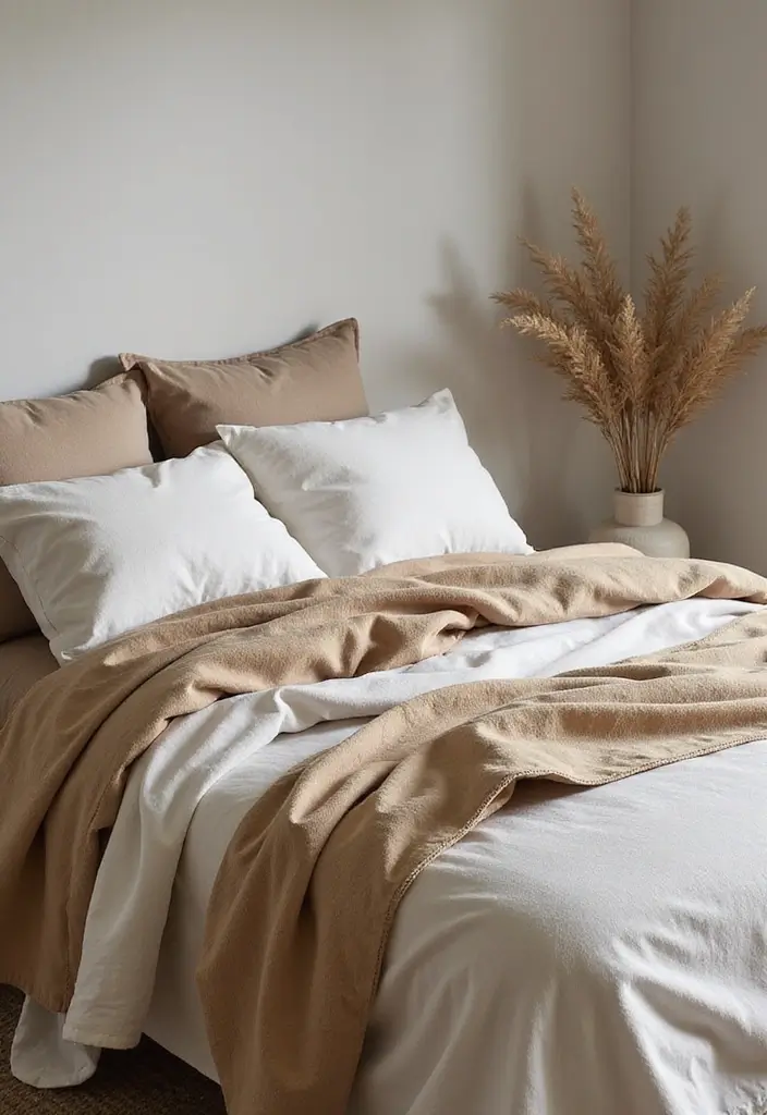 29 Earth Tone Bedroom Ideas That Feel Warm, Calm & Natural - 2. Sustainable Linen Bedding