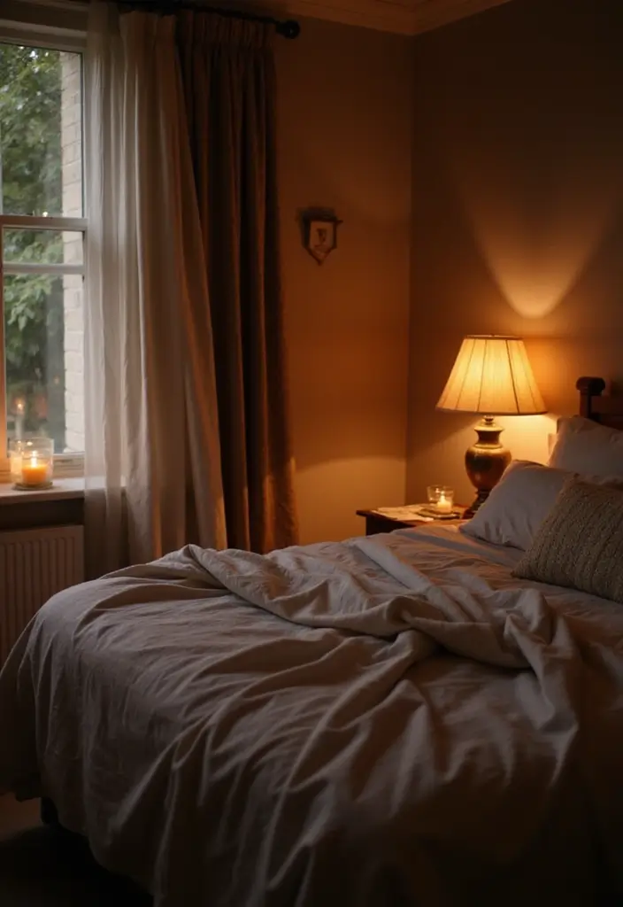 29 Earth Tone Bedroom Ideas That Feel Warm, Calm & Natural - 24. Soft, Cozy Lighting