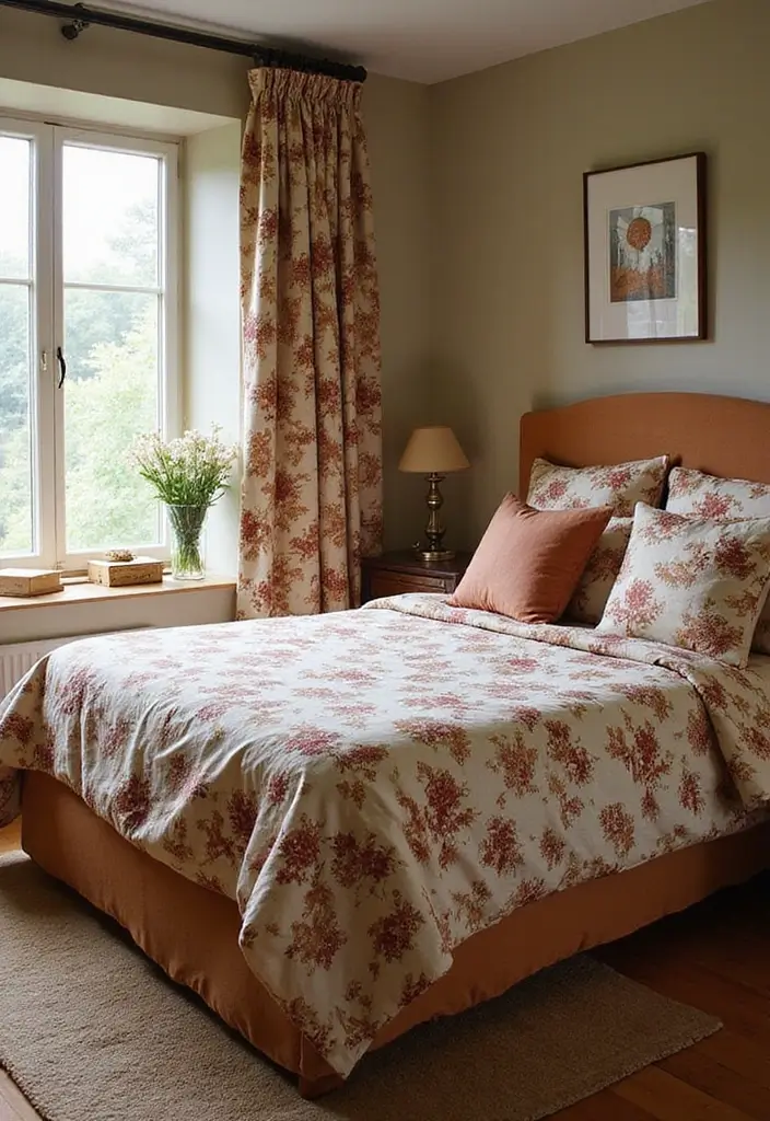 29 Earth Tone Bedroom Ideas That Feel Warm, Calm & Natural - 25. Earthy Prints and Patterns