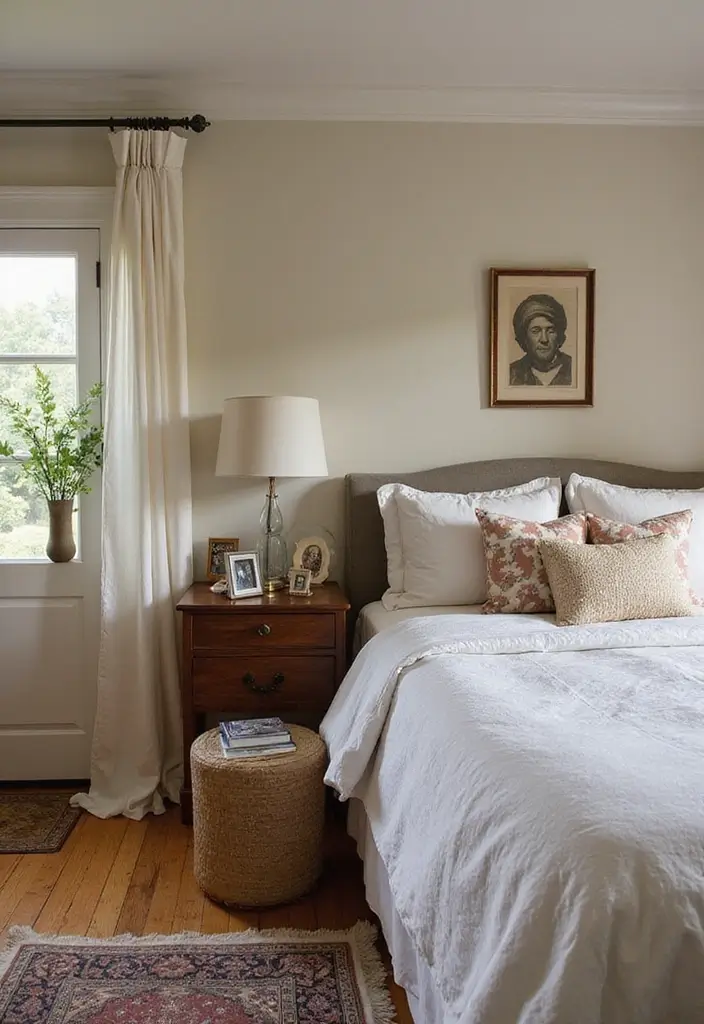 29 Earth Tone Bedroom Ideas That Feel Warm, Calm & Natural - 29. Family Heirloom Decor