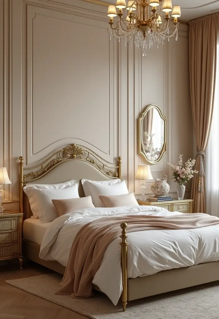 29 Metal Bed Frame Bedroom Ideas Vintage That Add Classic Charm - 2. Vintage Brass Bed Frame