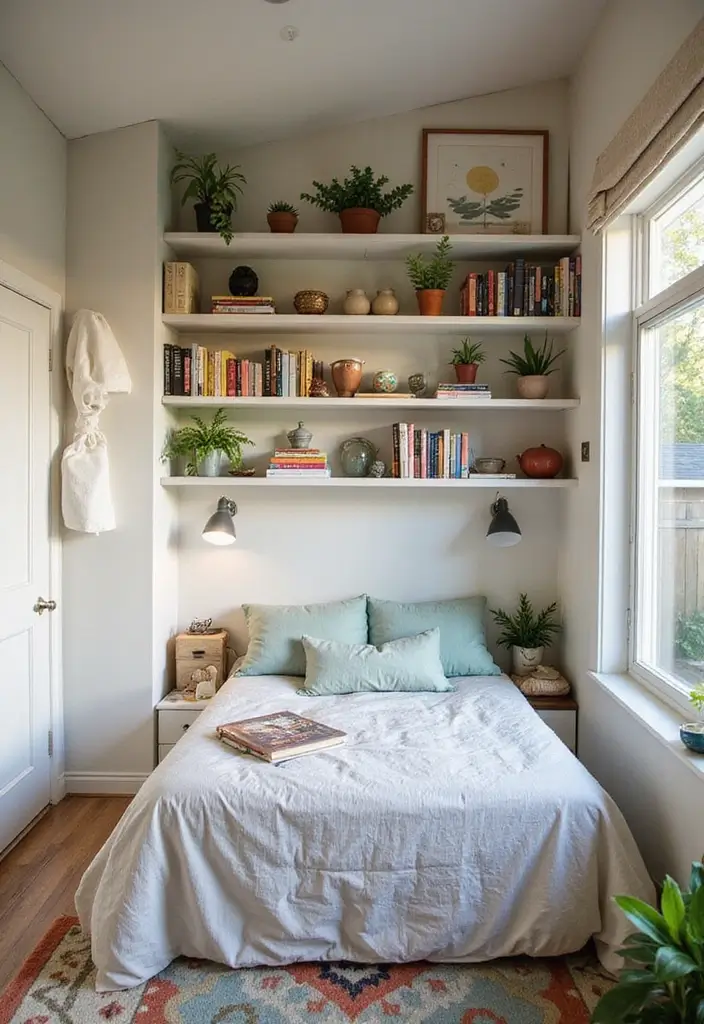 29 Mobile Home Bedroom Ideas That Feel Cozy and Clever - 26. Personal Shelves