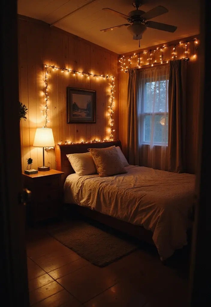 29 Mobile Home Bedroom Ideas That Feel Cozy and Clever - 7. Cozy Lighting Options