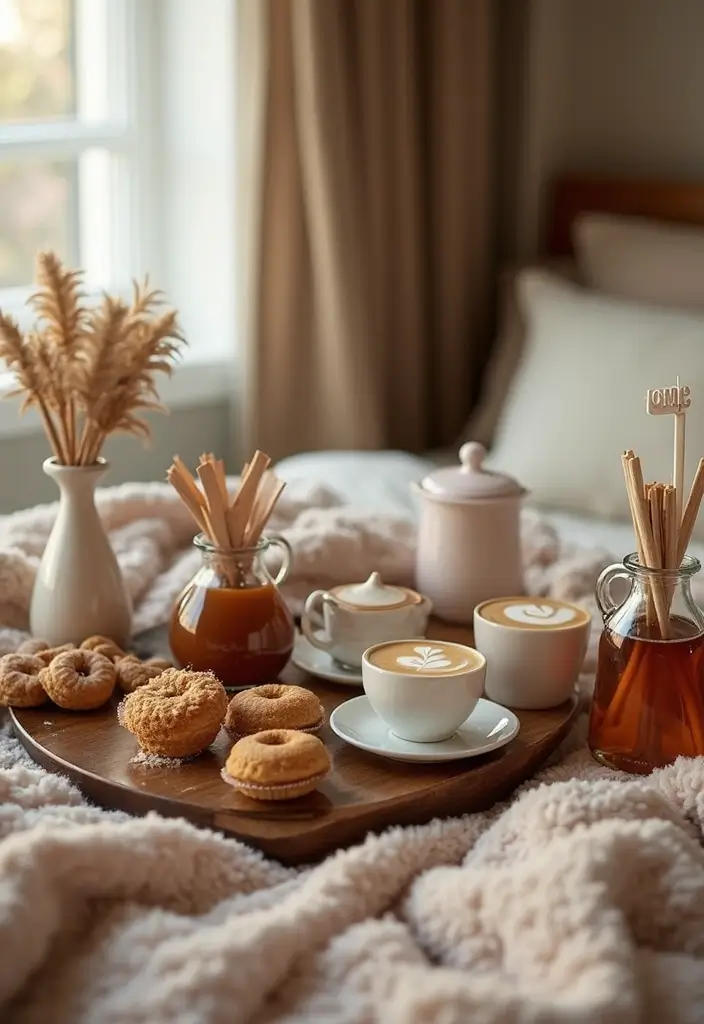 29 Romantic Bedroom Ideas for Him Birthday That Feel Personal & Cozy - 16. Birthday-themed Coffee Station