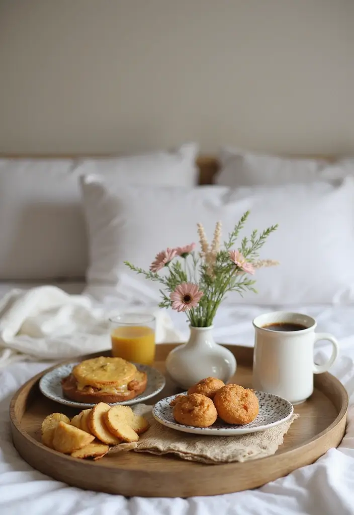 29 Romantic Bedroom Ideas for Him Birthday That Feel Personal & Cozy - 22. Thoughtful Birthday Morning Breakfast