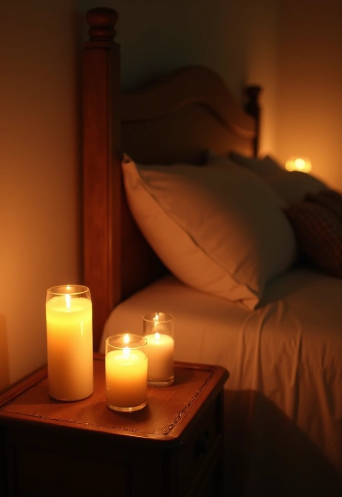 29 Romantic Bedroom Ideas for Him Birthday That Feel Personal & Cozy - 4. A Scented Atmosphere with Candles