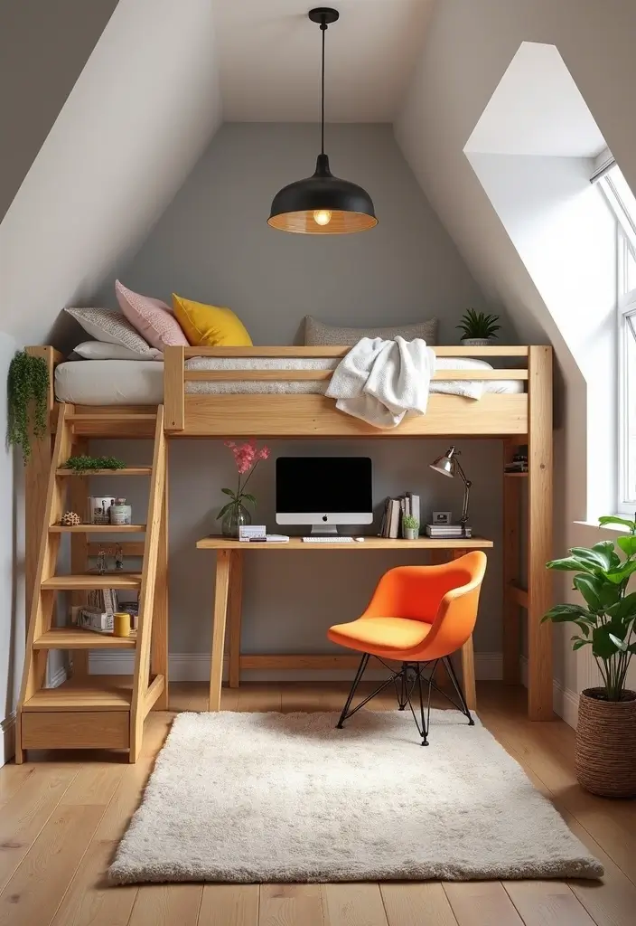 30 Attic Bedroom Ideas for Kids That Feel Magical and Fun - 17. Stylish Studio