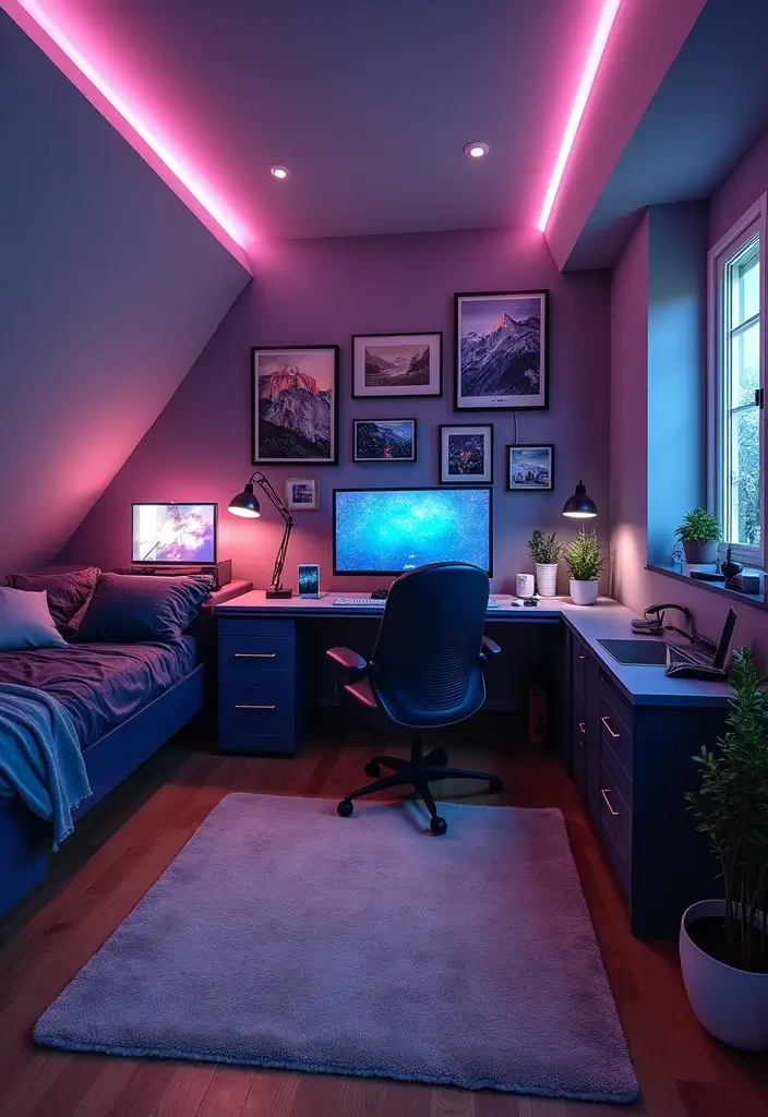 30 Attic Bedroom Ideas for Kids That Feel Magical and Fun - 19. Tech Haven