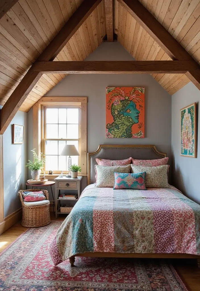 30 Attic Bedroom Ideas for Kids That Feel Magical and Fun - 27. Colorful Collage
