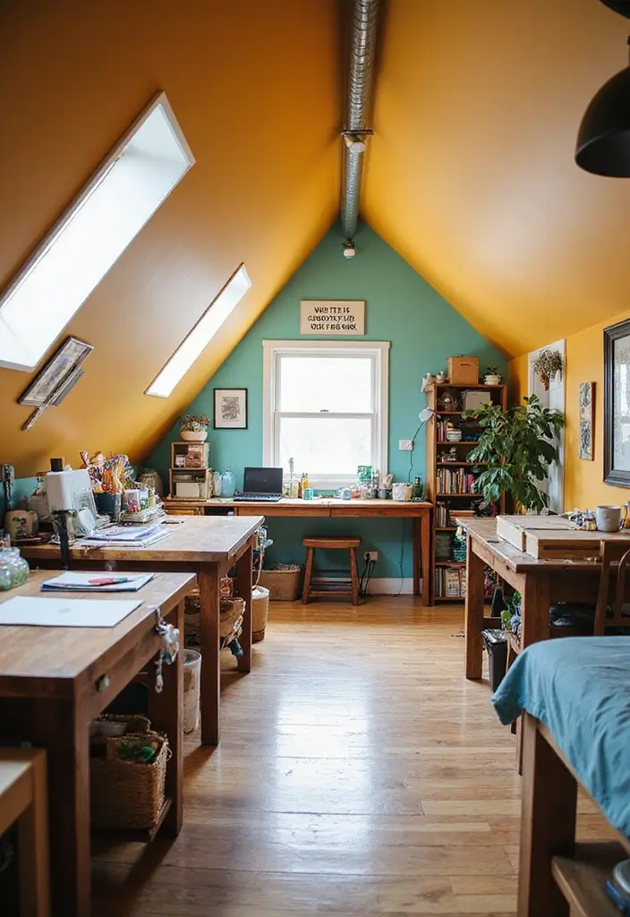 30 Attic Bedroom Ideas for Kids That Feel Magical and Fun - 30. Inspiring Workshop