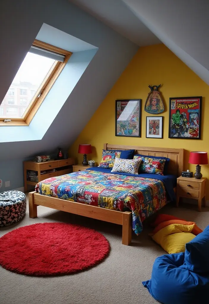 30 Attic Bedroom Ideas for Kids That Feel Magical and Fun - 8. Superhero Sanctuary