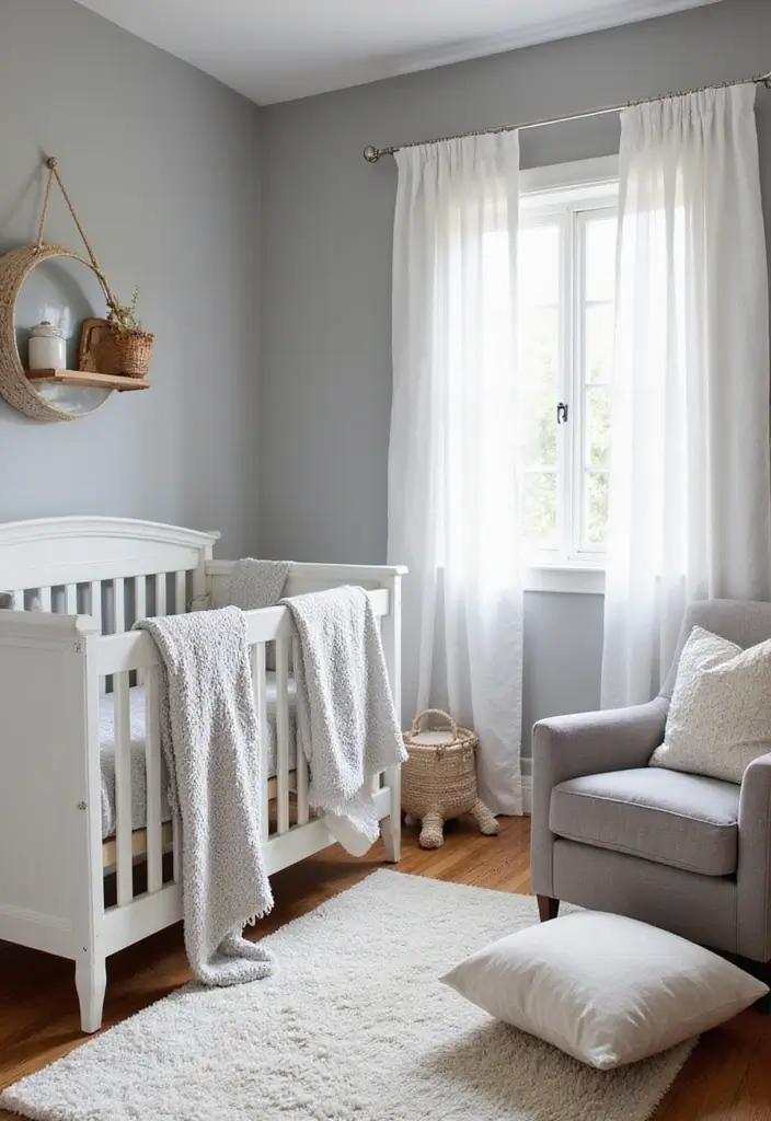 30 Baby Boys Bedroom Ideas That Are Cute Calm & Cozy - 1. Soft Gray Oasis