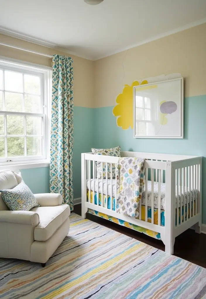 30 Baby Boys Bedroom Ideas That Are Cute Calm & Cozy - 12. Playful Patterns