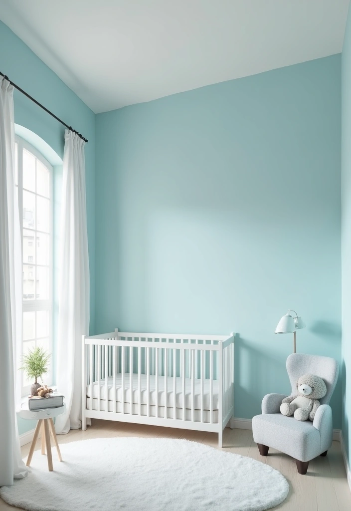 30 Baby Boys Bedroom Ideas That Are Cute Calm & Cozy - 16. Minimalist Blue Serenity
