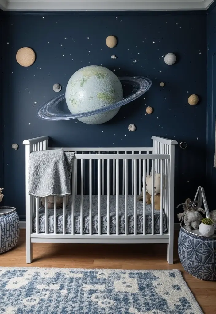 30 Baby Boys Bedroom Ideas That Are Cute Calm & Cozy - 19. Space Explorer